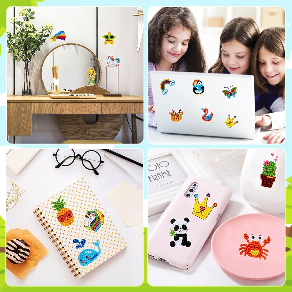 60pcs 5D Diamond Art Stickers Arts and Crafts Kits for Kids Ages 4-8 - image 3