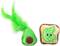 Quirky Kitty Ice Cream Kicker Catnip Crinkle Feather Soft Plush Cat - Pack of 2 / Avocado Toast - image 2