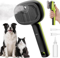 Pecute Self-Cleaning Steam Dog Cat Brush for Heavy Shedding/Long Coats – Essentials for Cats - Green