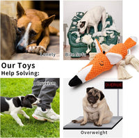 Tug of War Dog Toy, Crinkle Dog Toys for Large Dog - Fox - image 3