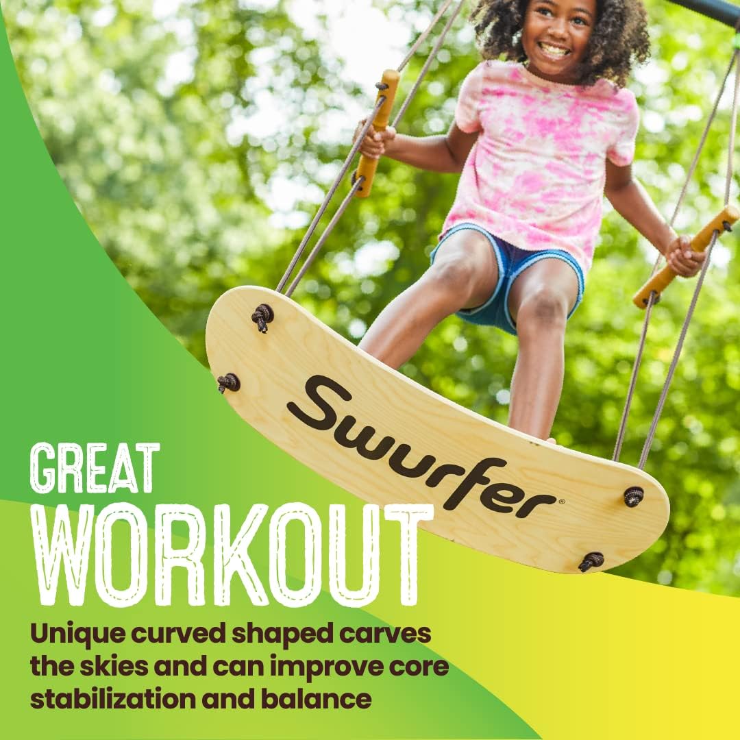 Swurfer Stand Up TreeSkate Outdoor Swing - Brown/Green - image 4