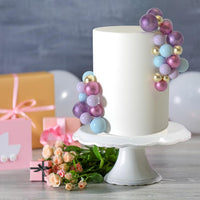 ASTARON 50 Pcs Ball Cake Topper Sticks Mini Balloons for Cake - Pink，purple，blue - image 4