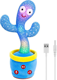 Rechargeable Dancing Talking Cactus Toy - Blue