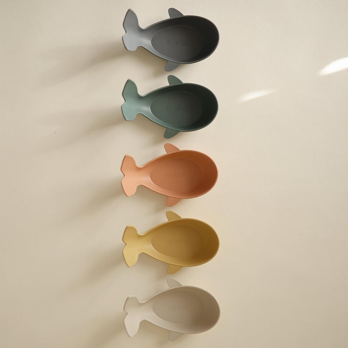 mushie Stackable Bath Boats Floating Toy, Made in Denmark - Whales Retro - image 3