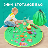 Viwulute kids camping set with pop up play tent, toy camp light and campfire - view 4