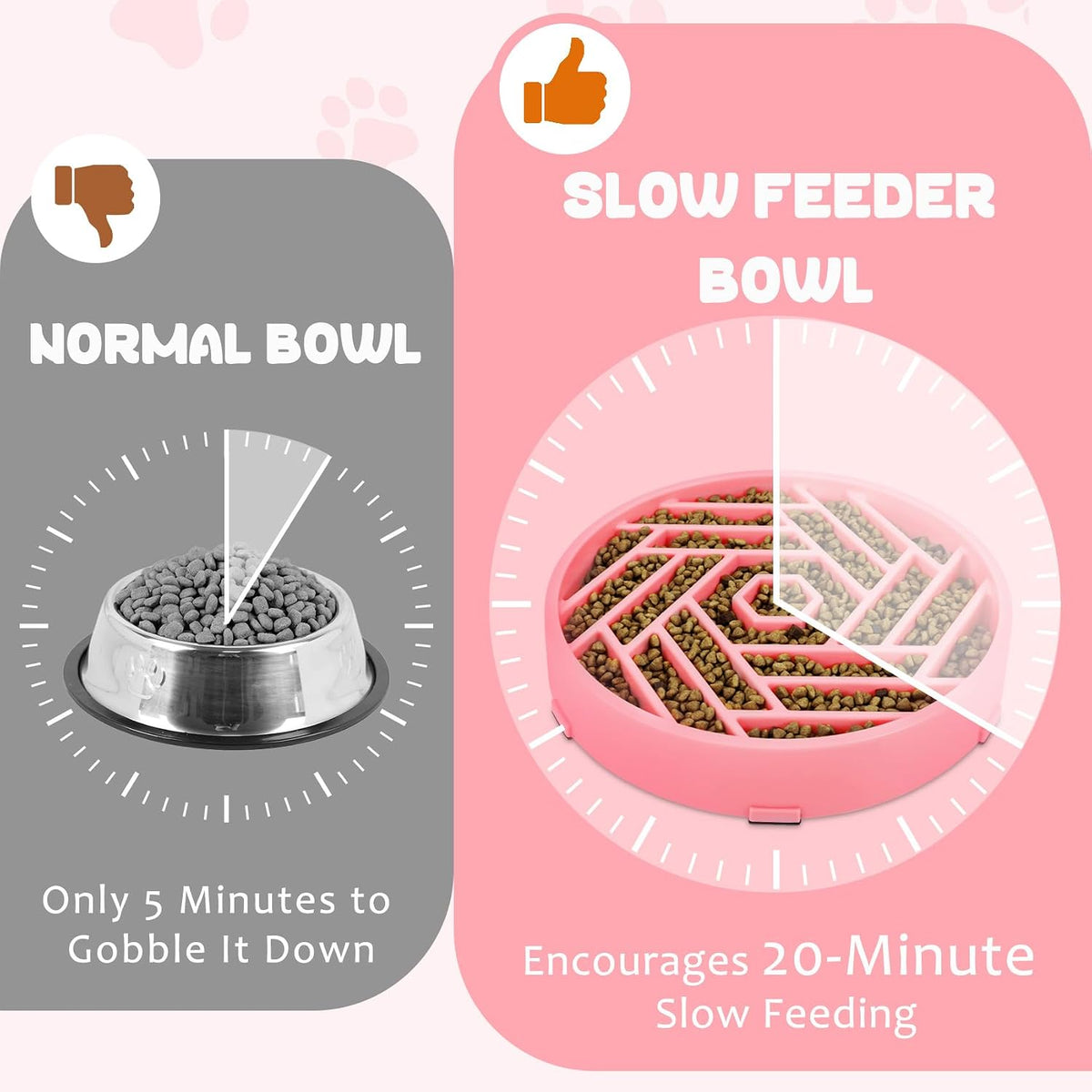 WHIPPY Slow Feeder Dog Bowl - pink - image 4