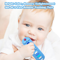 2-Pack Silicone Baby Teething Toys - Teether-Black+Blue - image 2