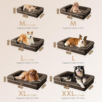 EHEYCIGA Orthopedic Dog Bed for Medium Dogs, Waterproof Memory Foam Medium Dog Beds with Sides, Non-Slip Bottom and Egg-Crate Foam Pet Couch Bed with Washable Removable Cover, Brown