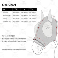 Harrison Howard Super Comfort Stretchy Fly Mask Large Eye Space with UV Protection Soft on Skin with Breathability Fluro Lime Full Size