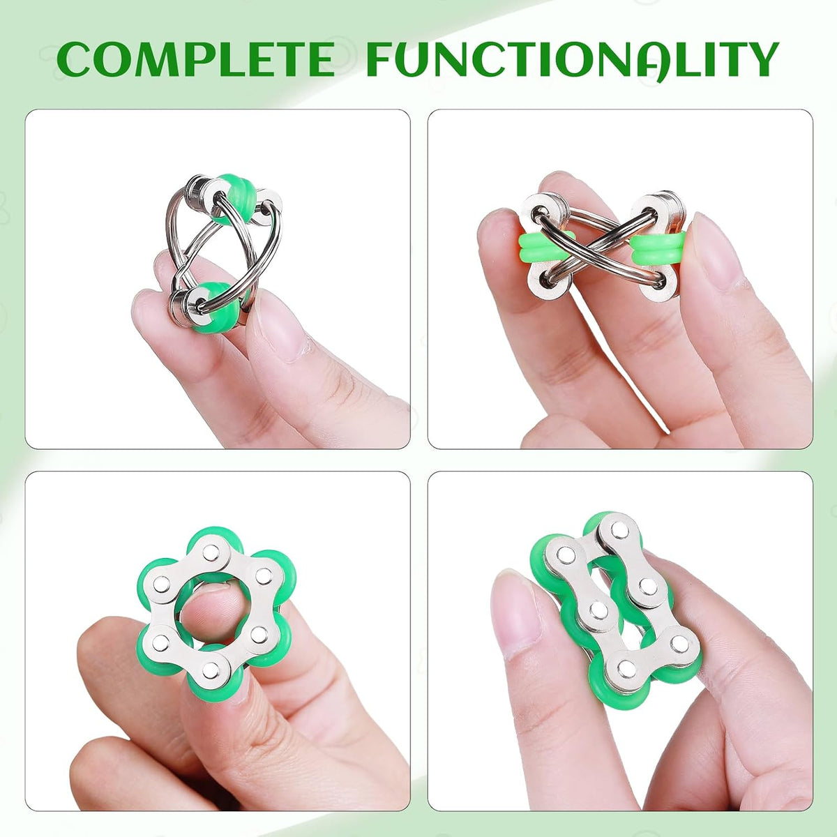 8Pcs Sensory Fidget Toys with Fidget Spinner - Green 8pcs - image 3