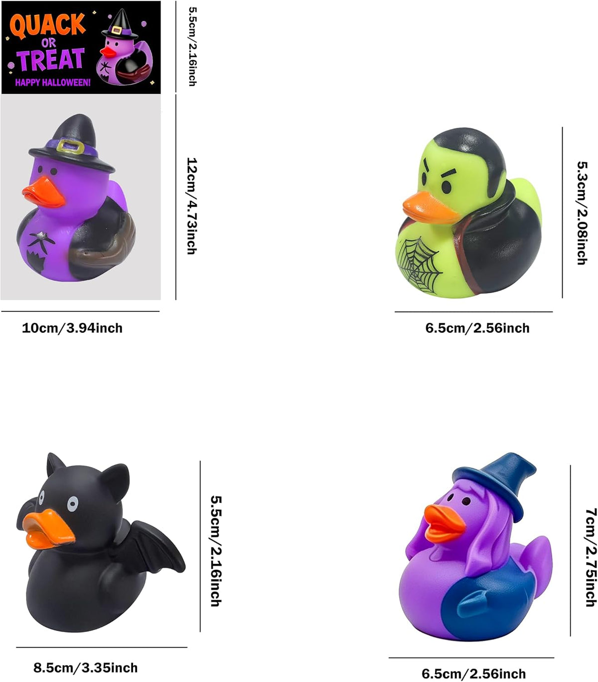 Holydeck 27-piece Halloween rubber ducks in 17 spooky styles with gift cards - view 5