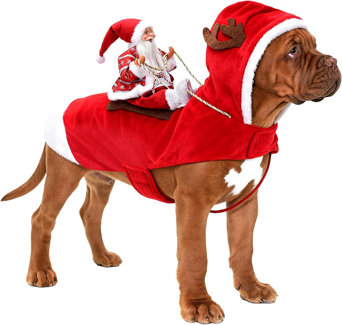 Santa Dog Costume, Dog Christmas Outfit, Riding Pet Costume - Snowflake Santa Claus / M(Neck:11.8-15" Chest:18.1-22.4")