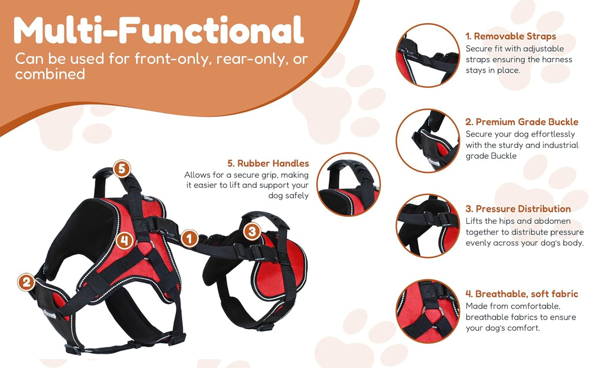 Doggie Stylz full body dog lifting harness with rubber handles - view 3