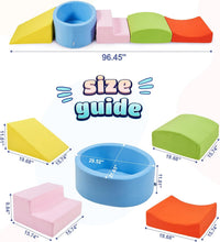 Elftopia foam climbing blocks with ball pit, stair climber and triangle wedge in beige - view 6