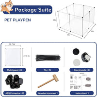 BRIAN & DANY Dog Playpen, Large Transparent Pet Playpen - 8 PCS - image 2