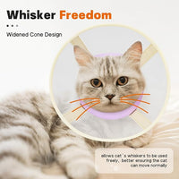 Cat Cone Collar Soft- Adjustable Comfortable Air Mesh Recovery Cone After Surgery to Stop Licking and Scratch, Alternative to Plastic Elizabethan Collar for Cat, Whiskers Freedom (Purple, S)