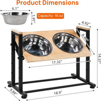 Adjustable Height Pet Feeder Stand with 2 Dishwasher-Safe Stainless - image 2