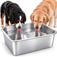 3 Gallon Large Dog Water Bowl, Stainless Steel Bowl, Giant Dogs – Essentials for Dogs - 1PCS(Original Color) / 5 Gallons