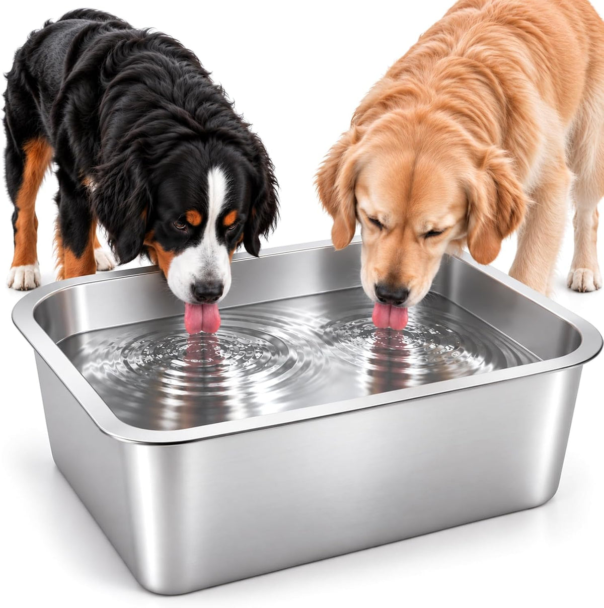 3 Gallon Large Dog Water Bowl, Stainless Steel Bowl, Giant Dogs – Essentials for Dogs - 1PCS(Original Color) / 5 Gallons