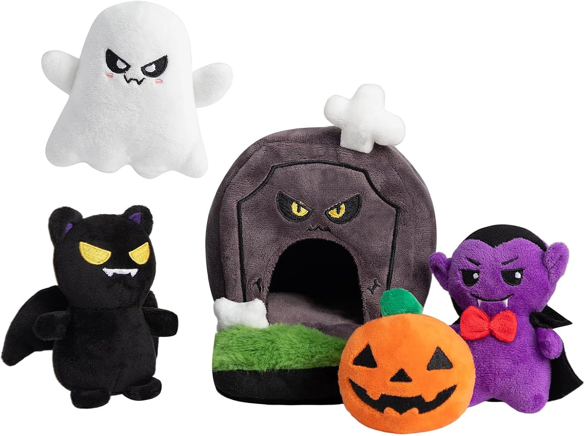 Hollypet Squeaky Hide and Seek Dog Toys for Small and Medium Dogs - Grave