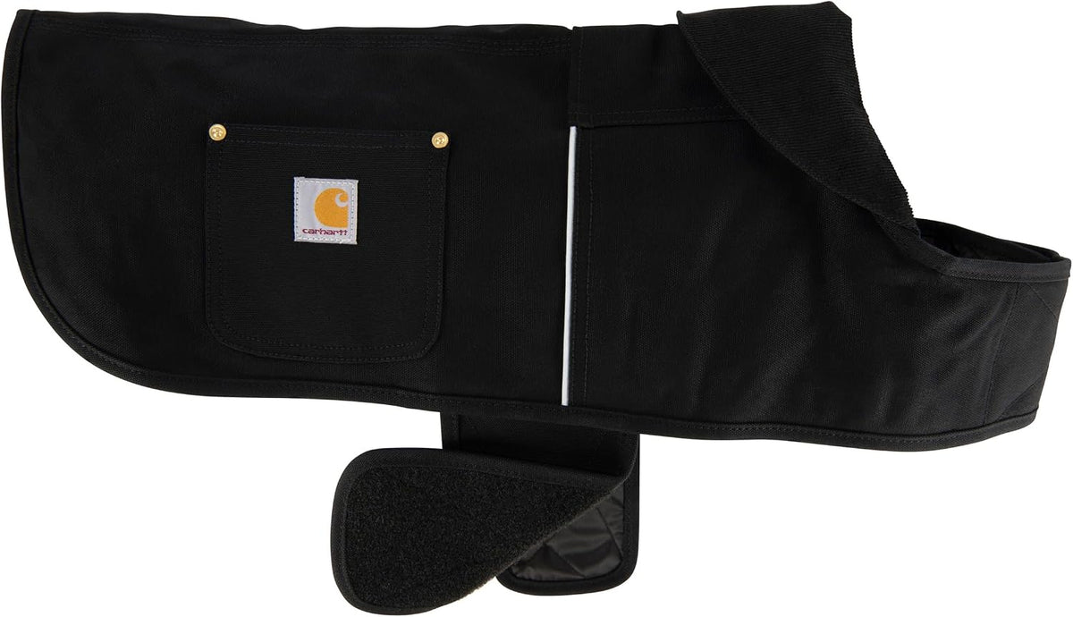 Carhartt Firm Duck Dog Chore Coat - Black (Reflective Piping) / Large