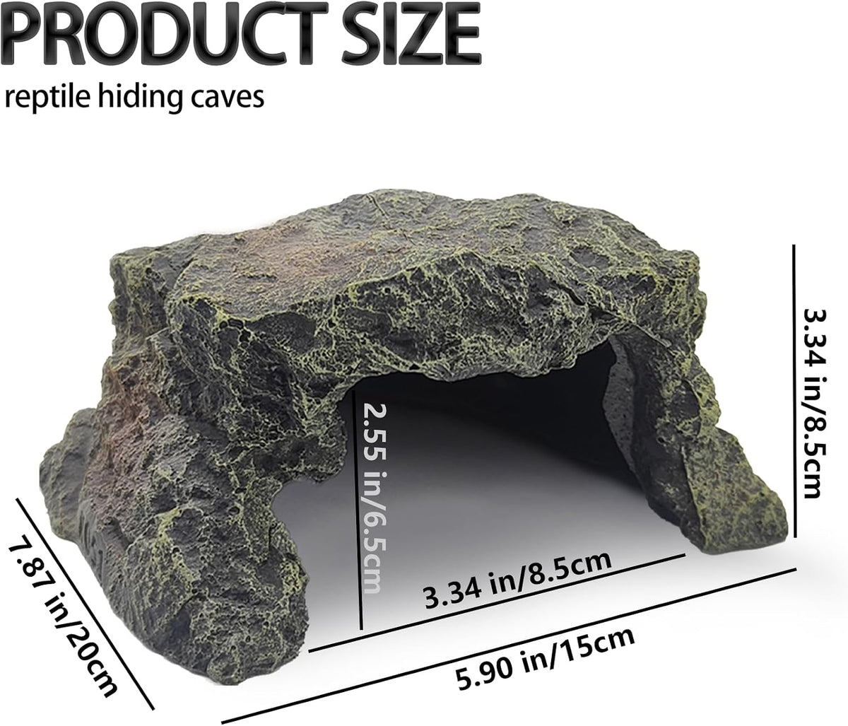 BNOSDM Reptile Hideout, Tortoise Hide Cave, Resin Rock - L-7.87x5.9x3.34inches - image 2
