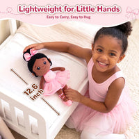 OUOZZZ Soft Baby Doll 12.6" Yellow Bee Dress Snuggle Buddy Doll – Fun for Kids & Family - E-nevaeh02 Pink Ballerina - image 4