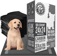 Bulldoglogy 50-Count Carbon Black Dog Pads Puppy Training Pads - 50-Count (24x24)