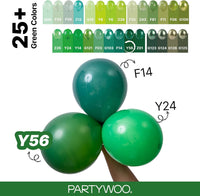 PartyWoo White Balloons 101pcs Matte White Latex Helium Balloons 12 - Green-y56 - image 4