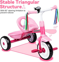 Liberry Toddler Tricycle for 2 3 4 Years Old Girls 3 Wheel Bike - Pink - image 2