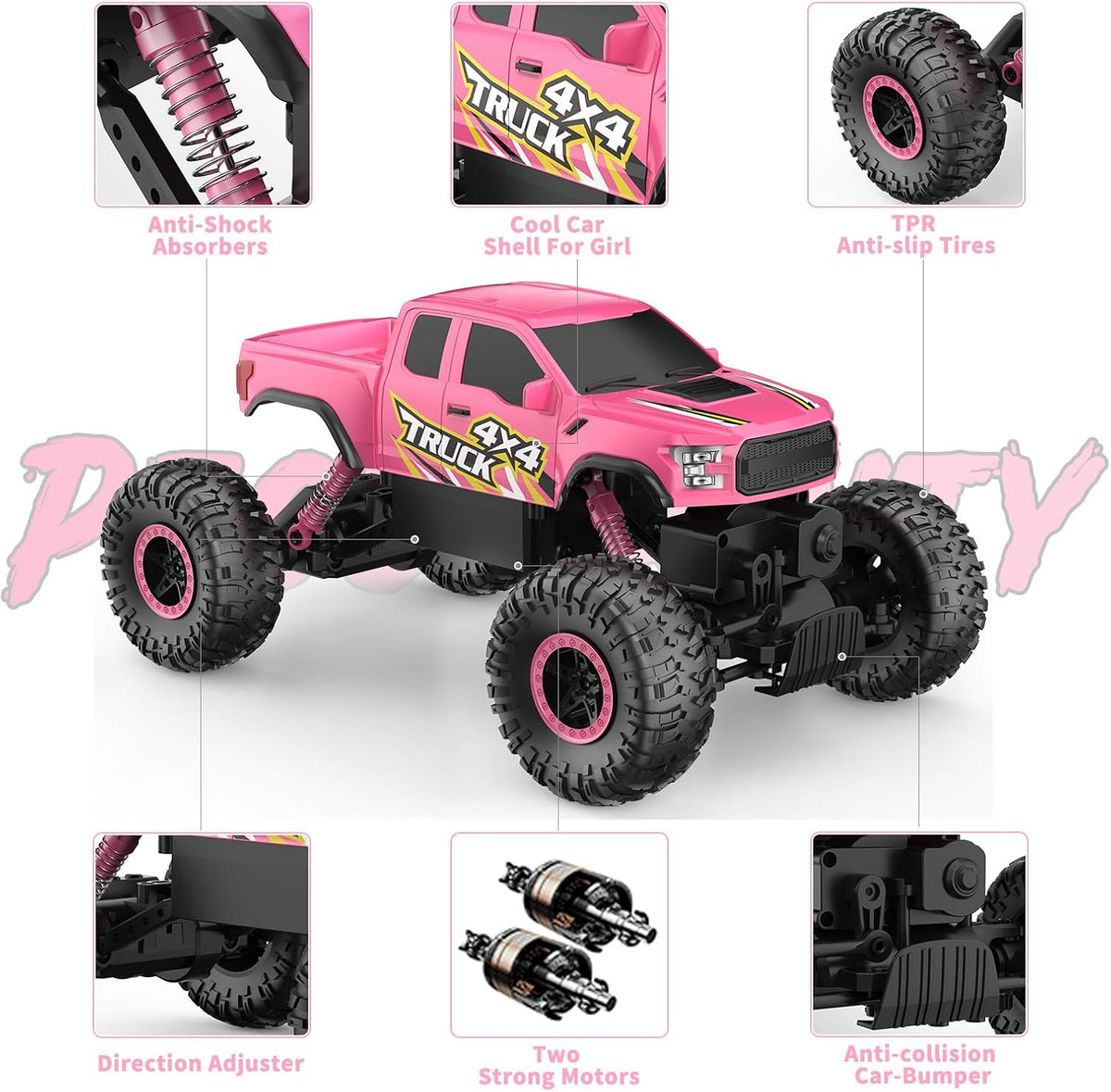 DOUBLE E RC Monster Truck - Pink - image 2