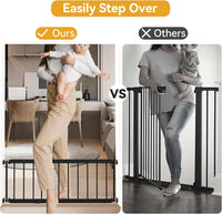 Dog Gate Indoor,18"-45" Adjustable Extra Wide Metal Short Dog Gate to Step Over, 10" Tall Small Pet - 18-45''W*10''H / Black - image 3