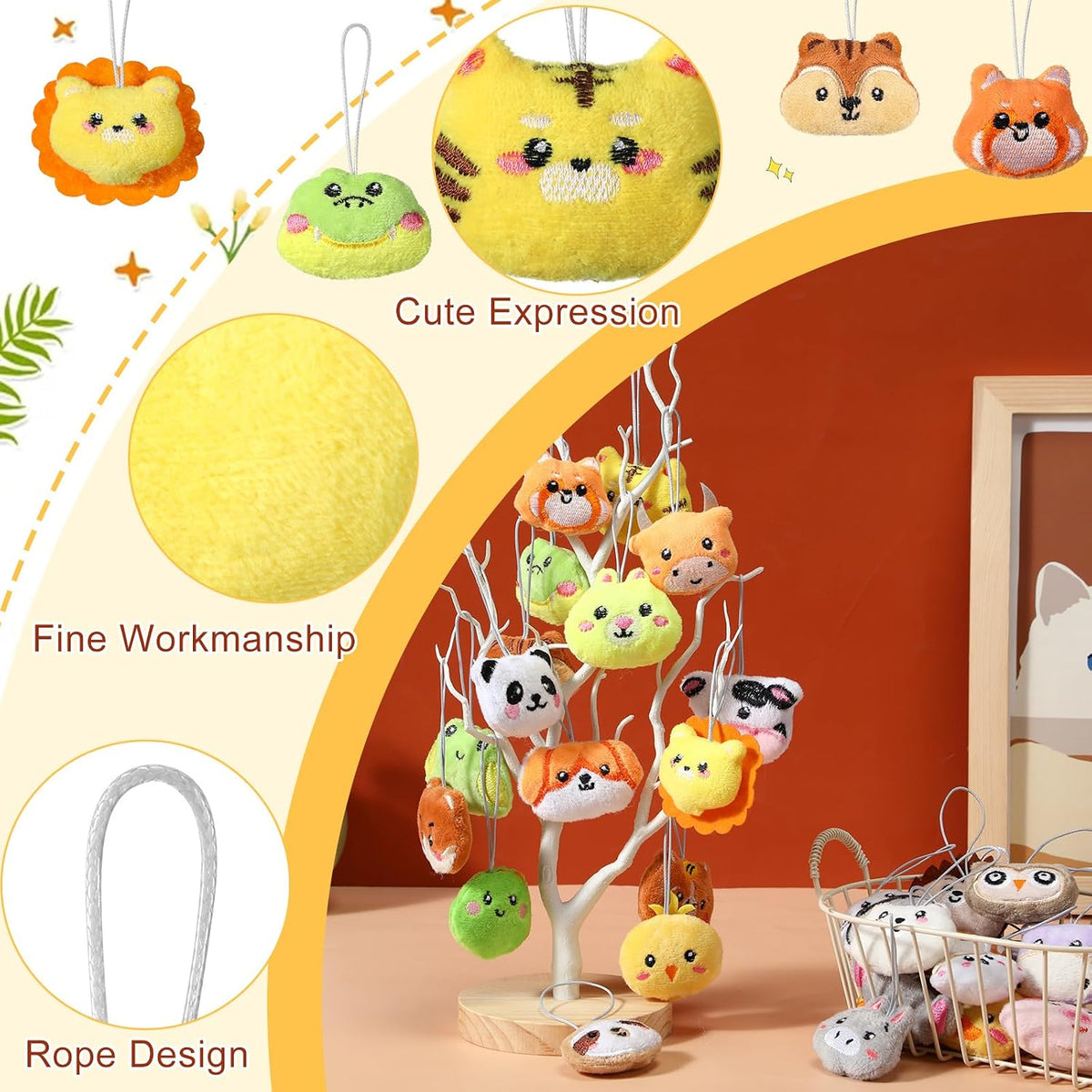 Libima 150 Pcs Mini Stuffed Animals Keychain, Plush Toys - 150 / Jungle Animals - image 3