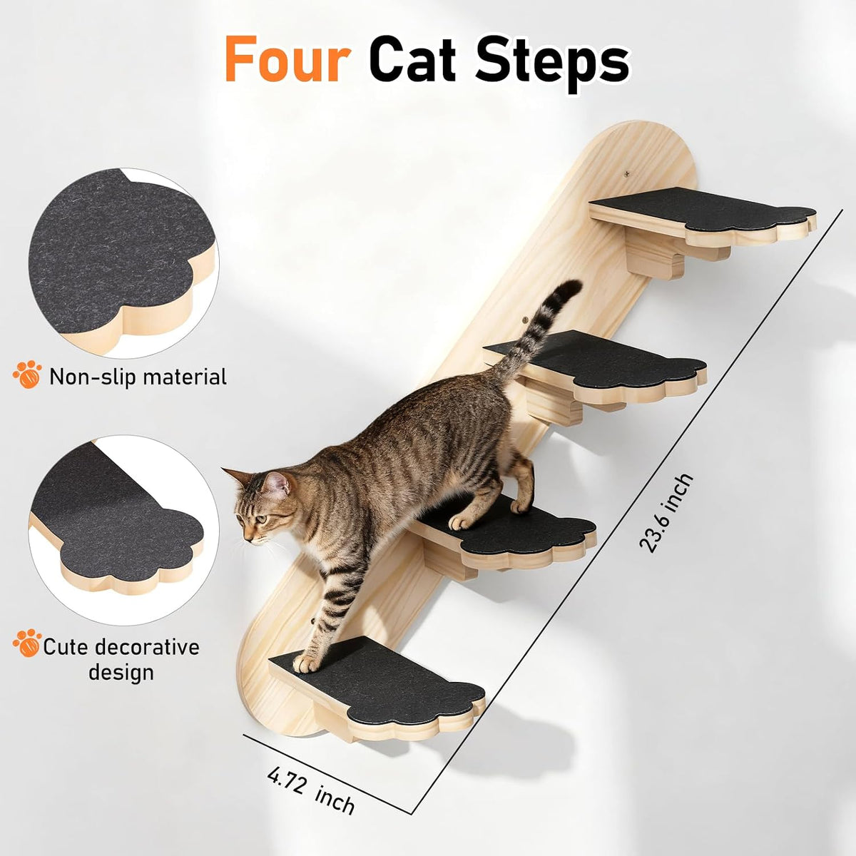XiaZ Cat Wall Shelves, Corner Cat Shelf with 3 Wide Perch Steps - Hammock - image 3
