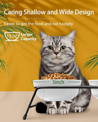 Anti-Vomiting Raised Cat Bowls - Ceramic 3 Bowl Set - image 4