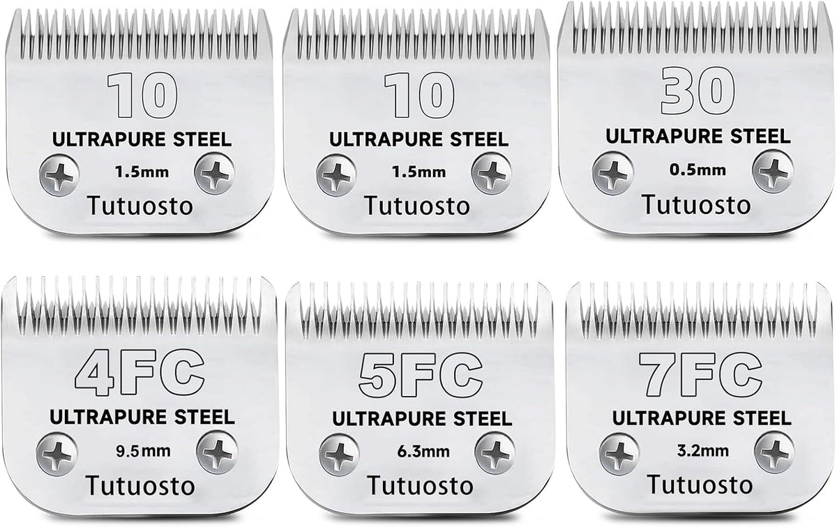 3 Pack 10 Clipper Blade Compatible with Andis - 2*10+30+4FC+5FC+7FC