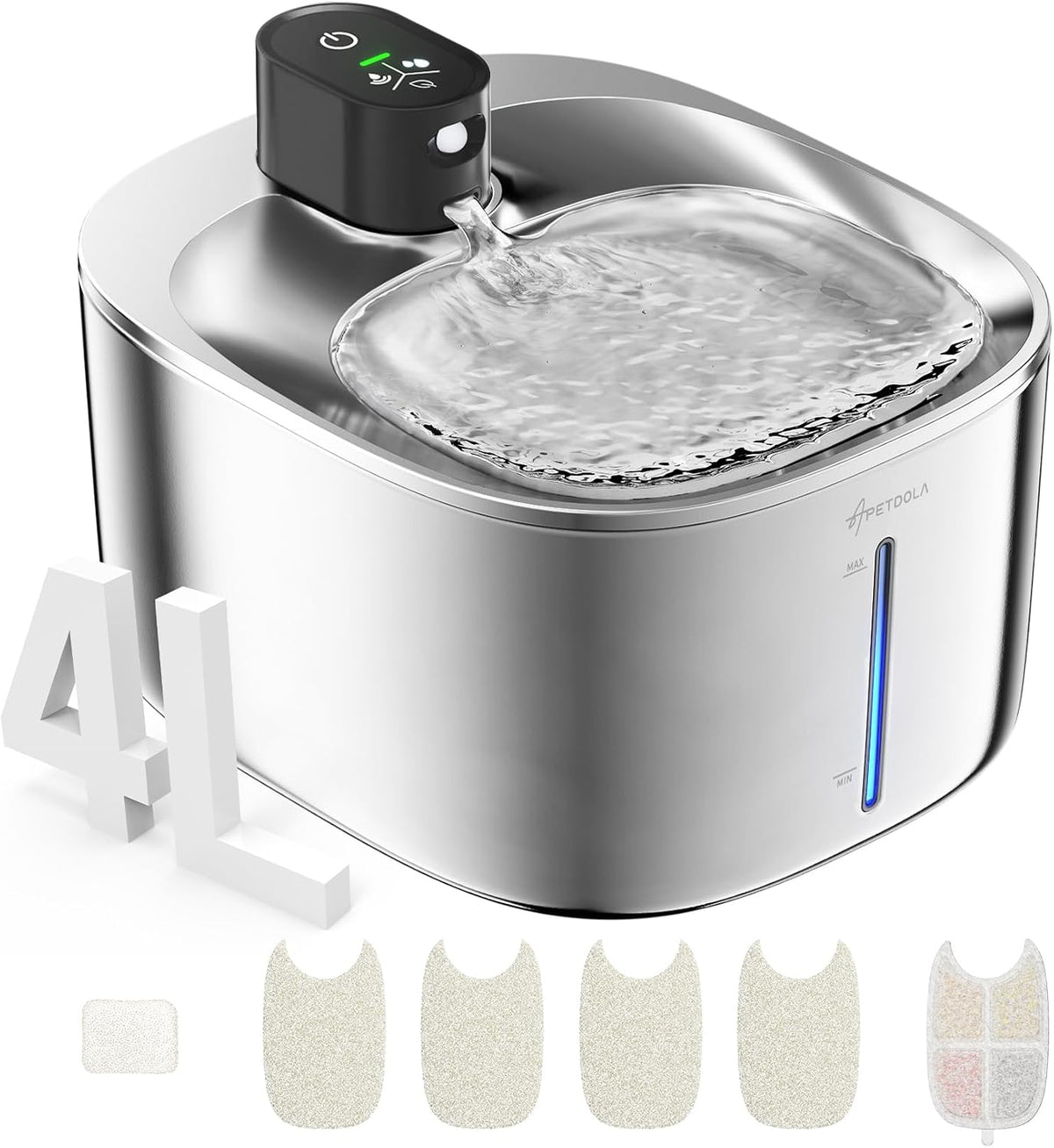 Wireless Cat Water Fountain Filter - Black Cat Fountain+1 Set Filter