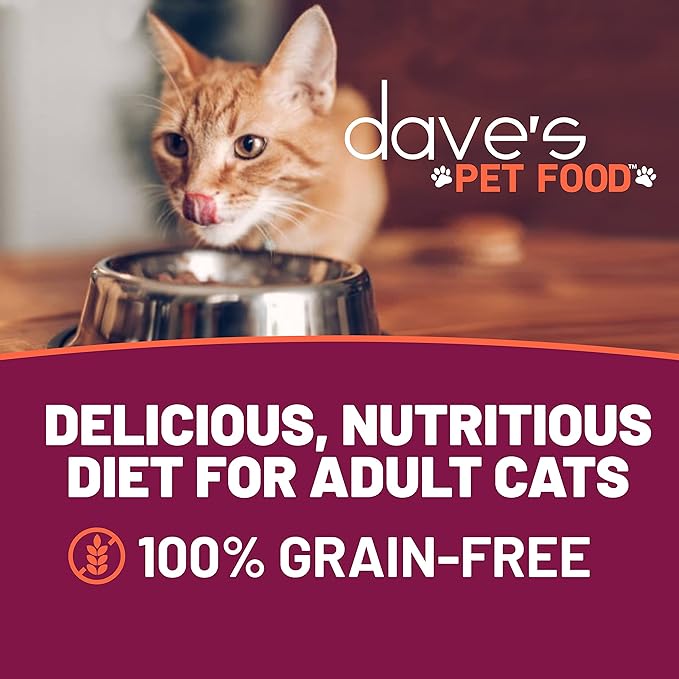 Dave's Pet Food Grain Free Wet Cat Food (Tuna & Salmon Dinner in Aspic), Naturally Healthy Canned, Added Vitamins & Minerals, 5.5 oz Cans (24 Pack