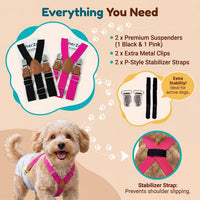 2 Pieces Dog Diaper Suspenders - Navy Blue&Pink / X-Small/Small - image 2