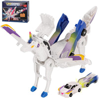 lavekywasa transforming unicorn car toy made from two collision sports cars - view 2
