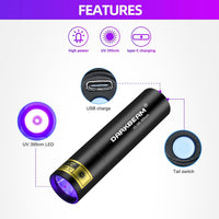 DARKBEAM Flashlight UV Black Light 395 NM, Mini but Powerful USB - image 3