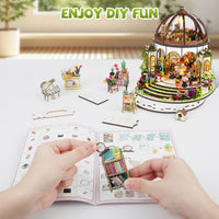 DIY Miniature House Kit, Pet Shop Book Nook Kit with LED Light - Hanging Garden - image 4
