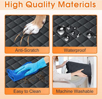 Waterproof Dog Car Seat Cover for Back Seat - Durable, Scratch Proof Pet Hammock with Nonslip Design & Storage Pockets, Fits Cars, SUVs, Trucks - L, Black