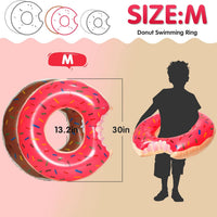 DMAR Donut Pool Float, Donut Tube & Ring for Beach & Pool - Set of 4 （Pink & Brown 30in） - image 2