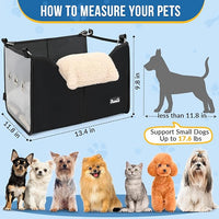 SlowTon Dog Car Seat for Small Dogs - Elevated Portable Dog Booster Seat Under 18 lbs, Pet Dog Travel Carrier with Clear Side Panel, Safety Belt and Soft Cushion