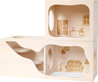 Wooden Hamster Hideout House, Small‑Pet Habitat Tunnel - Study Room - image 3