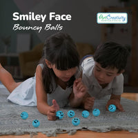 ArtCreativity Glow in the Dark Orange Smiley Face Bouncing Balls - Light Blue - image 2