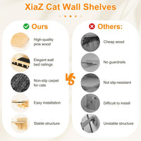 XiaZ Cat Wall Shelves, Corner Cat Shelf with 3 Wide Perch Steps - Rectangular - image 2