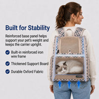 Cat Backpack Carrier for Small Dogs and Medium cat Puppy Kitten Bunny - Khaki / 12.9"L x 10.6"W x 15.5"H - image 3