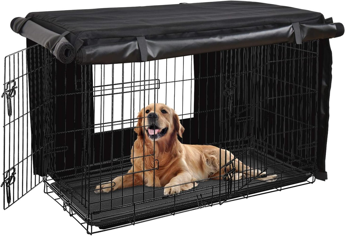 HONEST OUTFITTERS Dog Crate Cover 42 Inch Dog Kennel Cover for Large - Black / 37.0"L x 24.0"W x 25.0"H